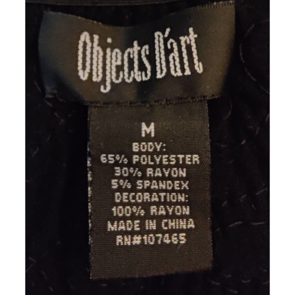 Embroidered Boho Objects D'art Black and White Top - Picture 3 of 3